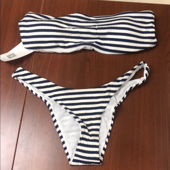 Zaful Other - NEW Zaful bandeau bikini two piece Large striped